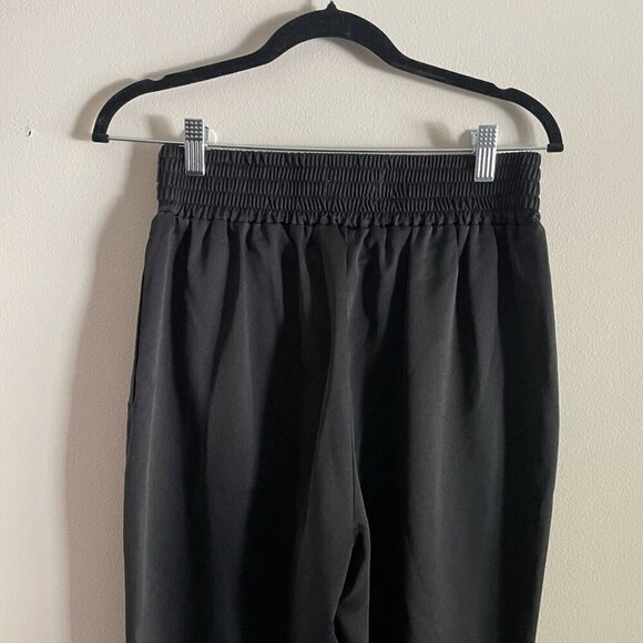 Abercrombie & Fitch Women S Black Satin Ultra High Rise Button Cuff Joggers Pant - Picture 7 of 10